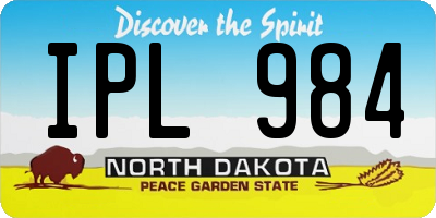 ND license plate IPL984