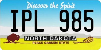 ND license plate IPL985