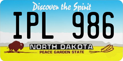 ND license plate IPL986