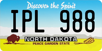 ND license plate IPL988