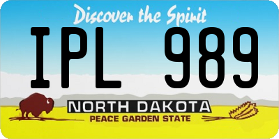 ND license plate IPL989