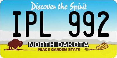ND license plate IPL992