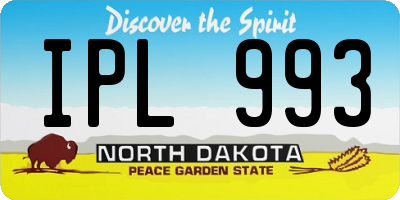 ND license plate IPL993