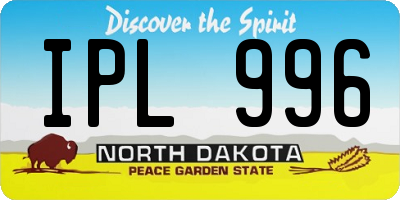 ND license plate IPL996