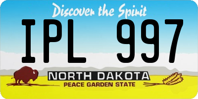 ND license plate IPL997