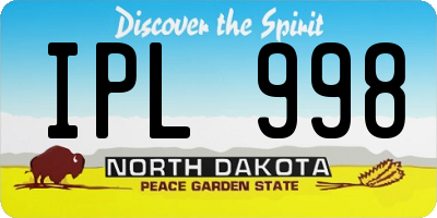 ND license plate IPL998