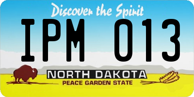 ND license plate IPM013