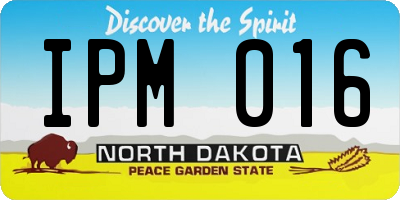 ND license plate IPM016