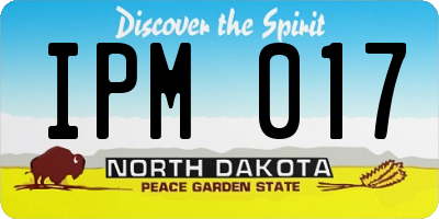 ND license plate IPM017