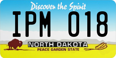 ND license plate IPM018