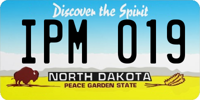 ND license plate IPM019