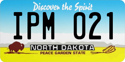 ND license plate IPM021