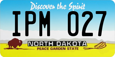 ND license plate IPM027