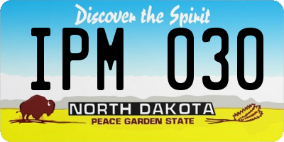 ND license plate IPM030