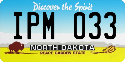 ND license plate IPM033