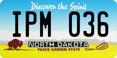ND license plate IPM036