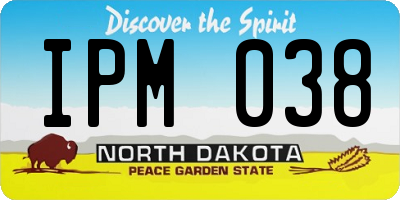 ND license plate IPM038