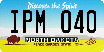 ND license plate IPM040