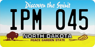 ND license plate IPM045