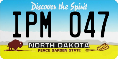 ND license plate IPM047