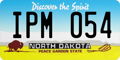 ND license plate IPM054