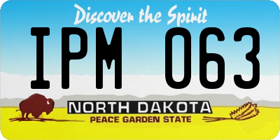 ND license plate IPM063