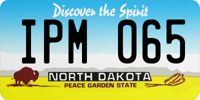 ND license plate IPM065