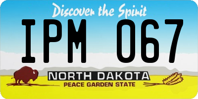 ND license plate IPM067