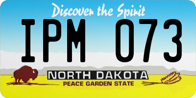 ND license plate IPM073