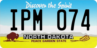 ND license plate IPM074