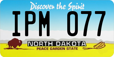 ND license plate IPM077