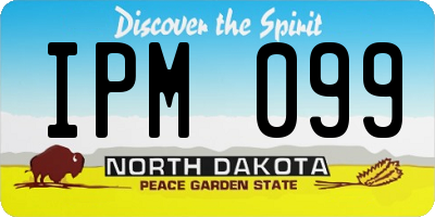 ND license plate IPM099