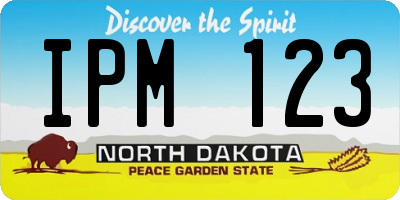 ND license plate IPM123