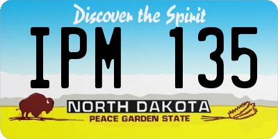 ND license plate IPM135