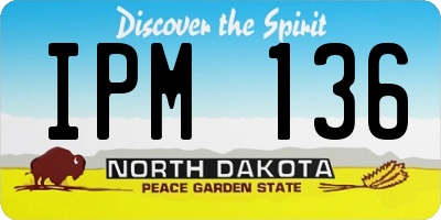 ND license plate IPM136