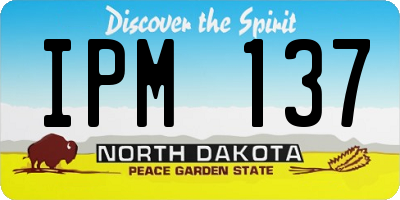 ND license plate IPM137