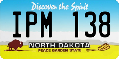 ND license plate IPM138