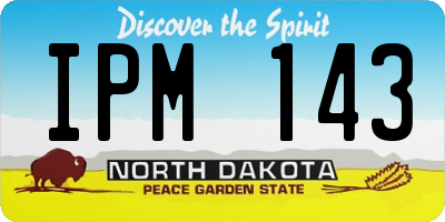 ND license plate IPM143