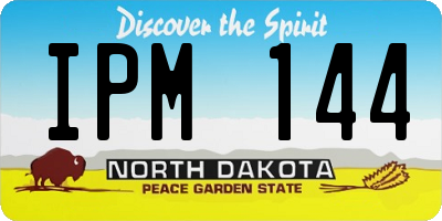 ND license plate IPM144