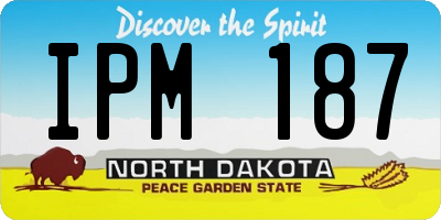 ND license plate IPM187