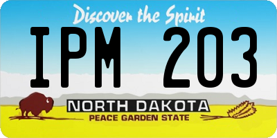 ND license plate IPM203
