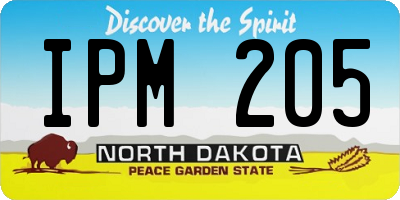 ND license plate IPM205