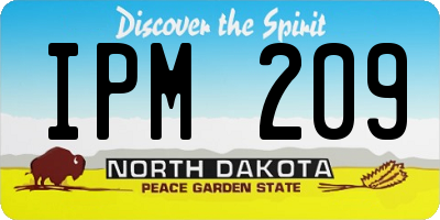 ND license plate IPM209