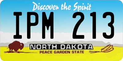 ND license plate IPM213