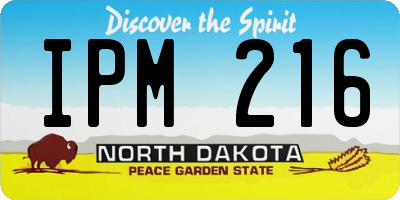 ND license plate IPM216