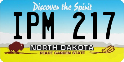 ND license plate IPM217