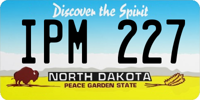 ND license plate IPM227