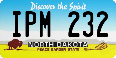 ND license plate IPM232