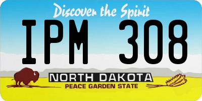 ND license plate IPM308
