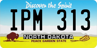 ND license plate IPM313